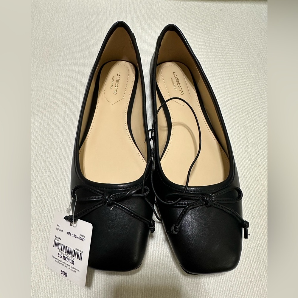 Women’s Liz Claiborne Flushing Ballet Flats in Black Size 8.5 M